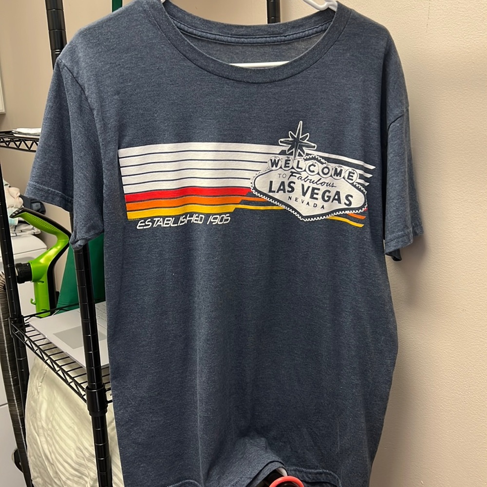 Vintage Welcome to Las Vegas Nevada Blue/Gray T-shirt Unisex Large